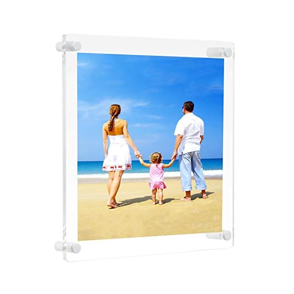 NIUBEE Clear Acrylic Wall Mount Picture Frame Floating Frames for