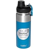 Asobu BPA Free Alpine 18 OZ Flask Water Bottle Made of Stainless Steel with Easy Grip Handle and Easy Access Spout Stays Hot/Cold for 12/24 (Blue)