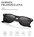 Bemkia Sunglasses Men Women Polarized Retro Classic UV 400 Protection 54 MM (23 Matte Frame With Rivets/Black Non-MirrorLens, 54)