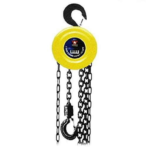Chain Hoists 1 Ton, 20 Foot Lift, Chain Dia : 1/4"