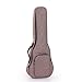 HOT SEAL Simple Linen 10MM Classic Thick Durable Ukulele Case Bag with Large Storage (21in, Brown)