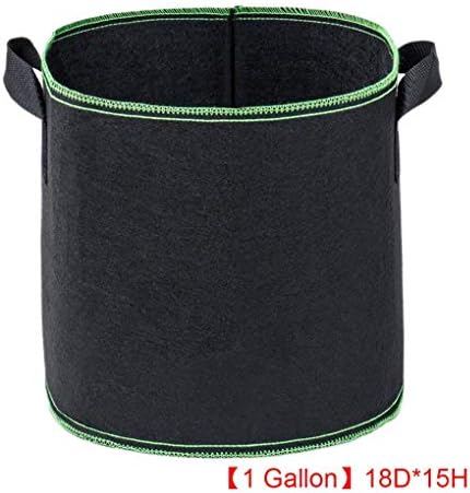 Uokoki Home 1 Gallon Black Grow Bags Heavy Duty Non Woven Fabric Planting Ponches Barrel Shape Flower Pot