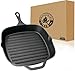 Backcountry Iron 10.5 Inch Square Grill Pan Medium Pre-Seasoned Cast Iron