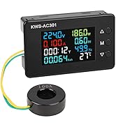 AC Multi-Function Meters, DROK 50-300V 0-100A with Close Transformer 110V 220V Voltage Current Po...