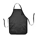DALIX Apron Commercial Restaurant Home Bib Spun Poly Cotton Kitchen Aprons (2 Pockets) in Black