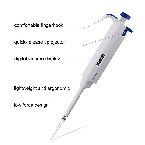 Four E's Scientific Single-Channel Pipettors Adjustable Variable Volume Micro Pipettes, 10-100uL