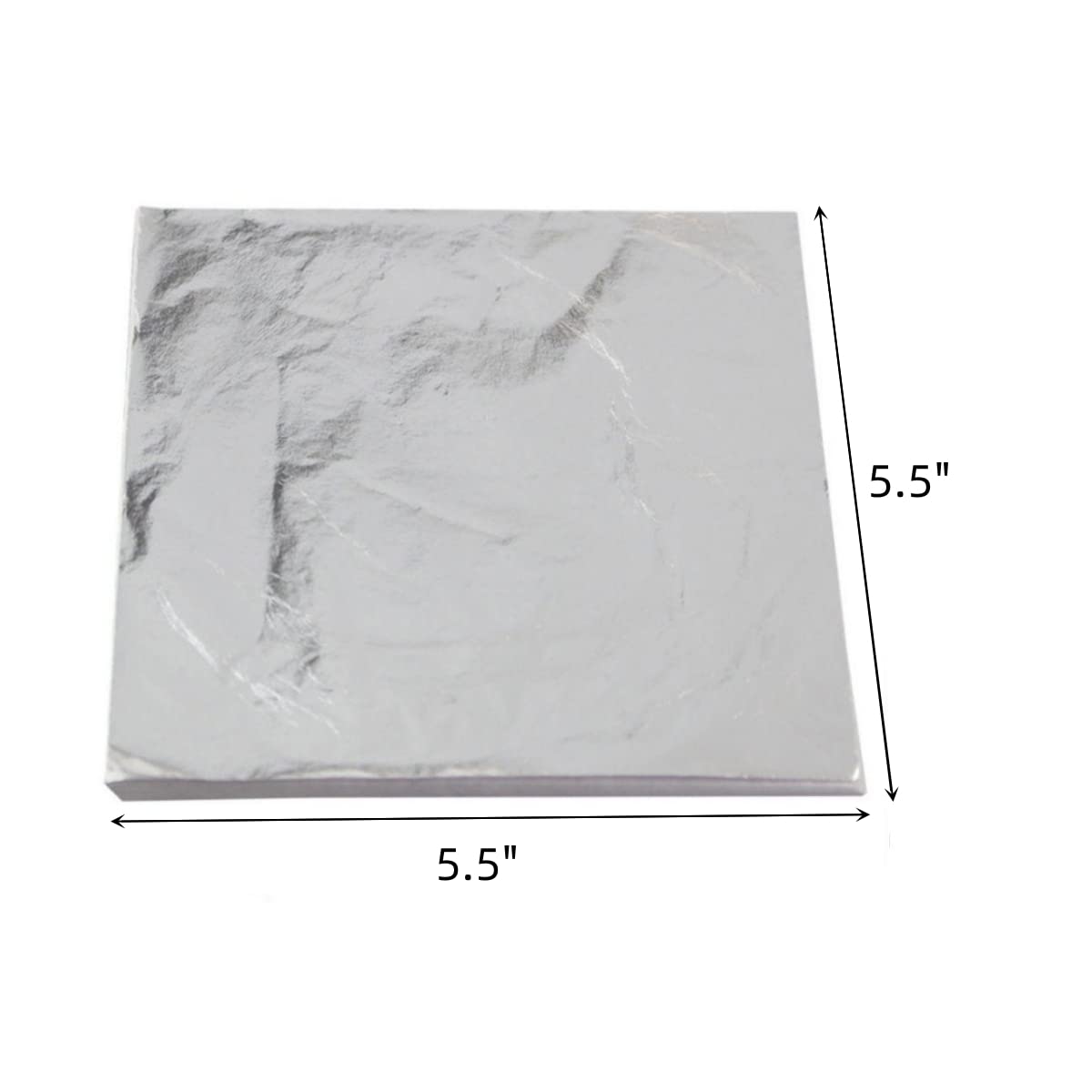 100pcs Imitation Silver Leaf for Arts, Silver Plating Process, Painting, Furniture Decoration, Imitation Silver Foil Sheets 5.5