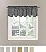 ECLIPSE Canova Blackout Thermaback Window Valance Curtains for Kitchen or Bathroom, 42 in x 21 in, Charcoal