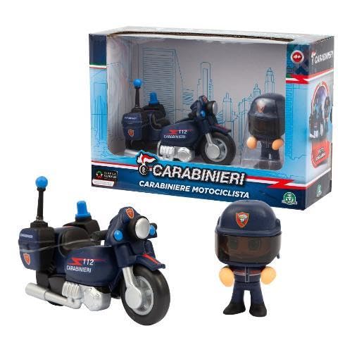 Giochi Preziosi Carabinieri - Set composé de Mini Moto et Mini Action Hero de 7 cm avec Uniforme de carabiniers de Base opérationnel et radiomobile, pour Enfants à partir de 4 Ans