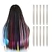 Rosette Hair 20 Inch 10pcs/set Multiple Colors Colored Hair Extensions-Party Highlights Straight Heat Hairpieces-Synthetic Clip on in Hair Extensions (white)