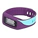 Iuhan® Fashion Digital LCD Pedometer Run Step Walking Distance Calorie Counter Watch Bracelet (Purple)