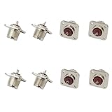 DerBlue 8 PCS UHF Female Jack Solder SO-239 4-Hole Chassis Mount Coax RF Connector