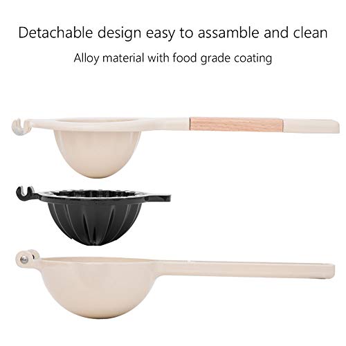 APWONE Lemon Lime Squeezer Citrus Manual Press Juicer, Creative Fresh Orange Grape Juicing Premium Food Grade Metal with Wooden Handle - Beige