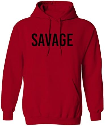 ShirtShop Apparel "Savage" Graphic Design Hoodie T-Shirt - 5X-Large (Red)