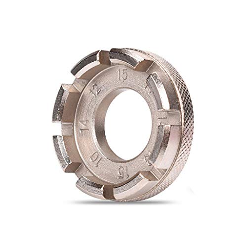 Potelin Premium Quality Bicycle Spoke Wrench Cycling Pocket Tools 6 in One Durable Bike Rim Correct Kit - Silver + Blue