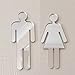 Super Cool Creations - Mirrored Male & Female Toilet Door Sign - 12cm x 5cm