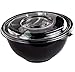 Recyclable Large 160 Oz Serving Bowls with Lids 4pk. Fit Any Party Sized Hot or Cold Food or Dessert With Our Catering-Grade Big Disposable Bowl With Cover Great for Picnic Buffet or Cookout Supplies