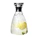 55 Ounces Glass Carafe with Stainless Steel Silicone Flip-top Lid, Drip-free Water Pitcher for Hot/Cold Water, Coffee, Ice Tea and Juice Beverage