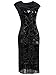 Vijiv Women 1920s Vintage Sequin Art Nouveau Deco Embellished Fringe Flapper Dress