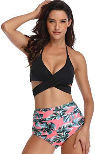 Ehpow Women One Piece Bikini Swimsuit Push Up Tankini Monokinis Swimwear High Waisted Swimming Costume Bathing Suit
