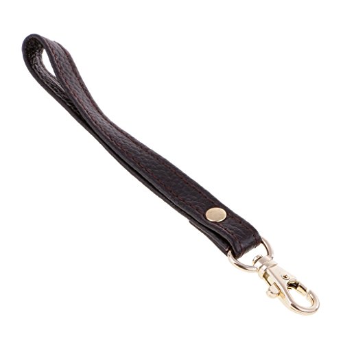 Dovewill Genuine Leather Wristlet Wrist Bag Strap Handbag Purse Wallet Handle Bag Accessories - Coffee
