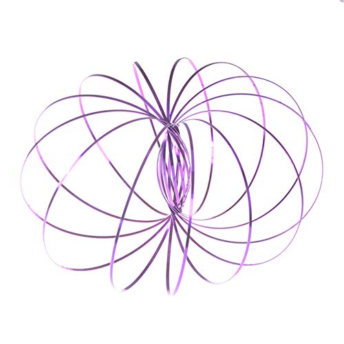 Sikye Flow Rings - Kinetic Spring Bracelet Interactive 3D Sculpture Ring for Kids Teens Adults Party Festival Accessories,13cm (Purple) - Thumbnail 3