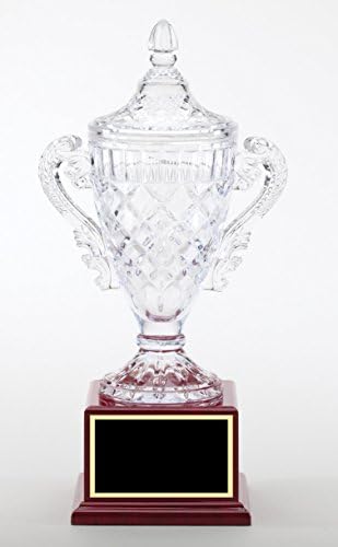 The Trophy Studio Crystal Vase On Wood Base 15 1/2" tall