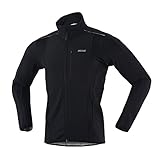 ARSUXEO Winter Warm UP Thermal Softshell Cycling Jacket Windproof Waterproof Bicycle MTB Mountain Bike Clothes 15-K Black Size X-Large