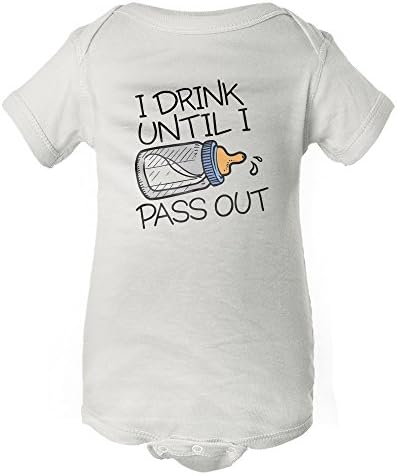 InkThread Drink &amp; Pass Out - Funny Baby Onesie Pajamas w/Sleeves