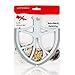 Flat Beater with Flex Edge Bowl Scraper Flat Blade for KitchenAid 6-Quart Bowl Lift Mixer (White)