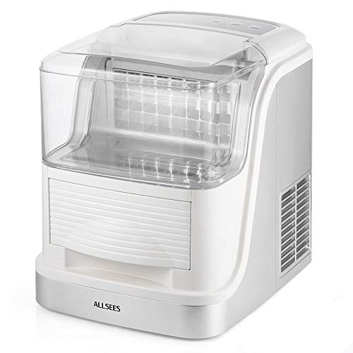 Portable Clear Ice Maker Machine, Makes Over 33 lbs of Clear Ice per Day,24 Clear Ice Cubes per Cycle within 15 Minutes, Stainless Steel & Electric Touch Panel