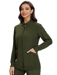 COZYFIT Scrub Jackets for Woman, Zip Front Nurse
