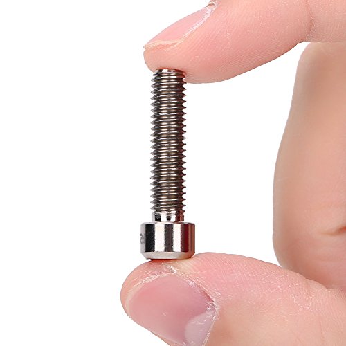 VGEBY 2Pcs Disc Brake Bolts, Titanium Alloy M6 X 25mm Bicycle Screw Bolts for Mountain Bike Brake Caliper (Titanium Color) - Thumbnail 3