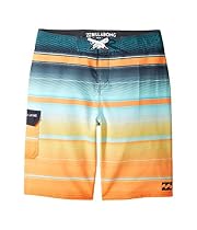 Billabong Kids  Boy's All Day X Stripe Boardshorts (Big Kids) Tangerine Swimsuit Bottoms