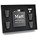 Custom Engraved Groomsman Flask Set - Personalized Groomsmen Gifts - 3 Lines Style - Black