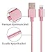 iPhone Charger, YEONPHOM 3Pack 6FT Extra Long Nylon Braided 8 Pin Lightning Cable USB Charging Cord for iPhone 7/7plus se/6/6s/6 plus/6s Plus, 5c/5s/5, iPad Air/Mini, iPod Nano/Touch (Rose Gold)