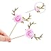 HOKPA Flower Cupcake toppers, HOKPA Glitter Deer Antler Cupcake toppers for Baby Shower Kids Birthday Party Decor (10pcs Golden)