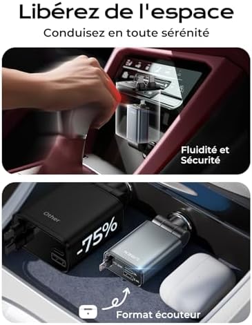 Chargeur Voiture Allume Cigare USB C,Chargeur 3-en-1 57W avec Câble Rétractable, Accessoire Voiture Interieur Cabriolet pour iPhone 17 16 15 Air Pro Max Samsung S25 S24 Ultra Xiaomi 14T 15