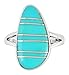 925 Sterling Silver Ring with Genuine Turquoise Size 5 to 11
