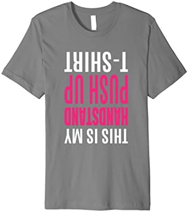 Mens Yoga Tees: Handstand Push Up T-Shirt 2XL Slate