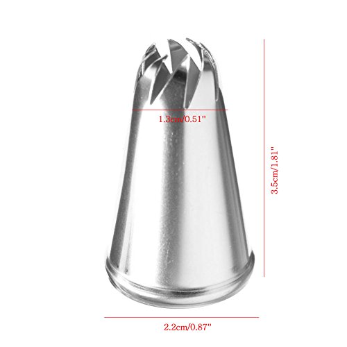 Junlinto Stainless Steel Eight Teeth Drop Rose Flower Icing Piping Tips Nozzle Tool - Thumbnail 3