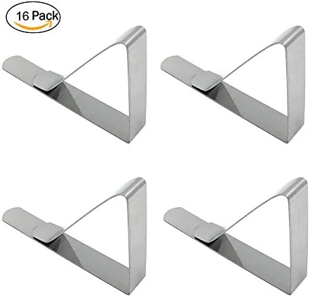 Latomex Tablecloth Clips, Set of 16 Table Cover Cloth Clamps for Home Party & Picnic