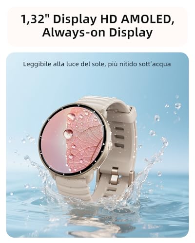Parsonver Built-in GPS Smartwatch, 5 ATM Waterproof Swimming Watch for Pool/Outdoor Water, Fitness Watch with AMOLED Display, 100+ Sports, Heart Rate, Sleep (French Grey, 42 mm)