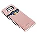 Galaxy S6, Dual-layer Heavy Duty Matte Rugged Protective Cover with Slider ID Credit Card Slot Cash Holder for Samsung Galaxy S6 by Cazle (Rose Gold)