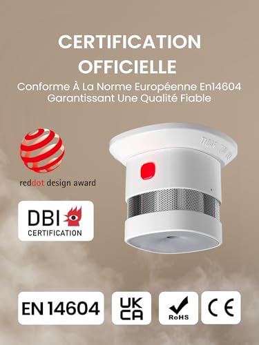 Heiman Matter Over Thread Smoke Detector with Magnetic Attachment, 5 Year Replaceable Battery, 14604, 85dB, Hub Required, for Apple Home, SmartThings & Home Assistant, HS1SA-M
