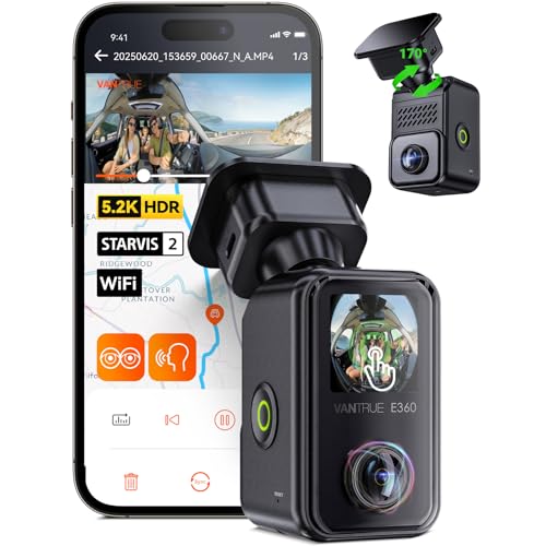 Vantrue E360 Panoramic 2 Channel Dash Cam