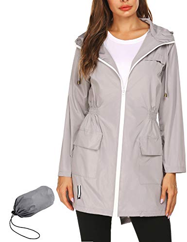 Besshopie Long Rain Jacketï¼ŒActive Outdoor Quick Dry Rain Jacket,Lightweight Rain Jacket Pink