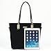 Itscosy® OL Luxury Fashion Tote Top Handle Cross Body Shoulder Satchel Purse Handbag for Women 6 Piece Set Bags (Model 4-Black)