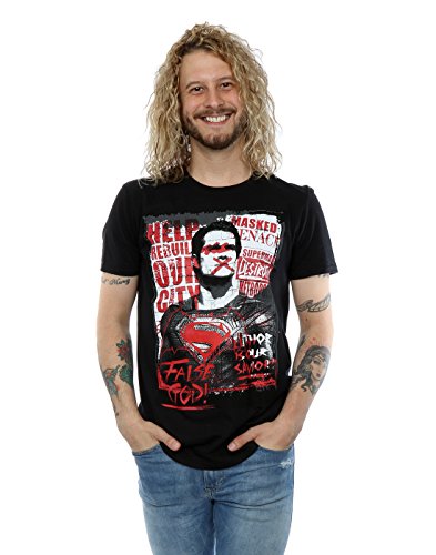 DC Comics Men's Batman v Superman False God T-Shirt Large Black
