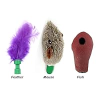 Shydie Cat Interactive Motion Toys Attachments, Including Feather, Mouse and Fish, Interchangeable Teaser Toys